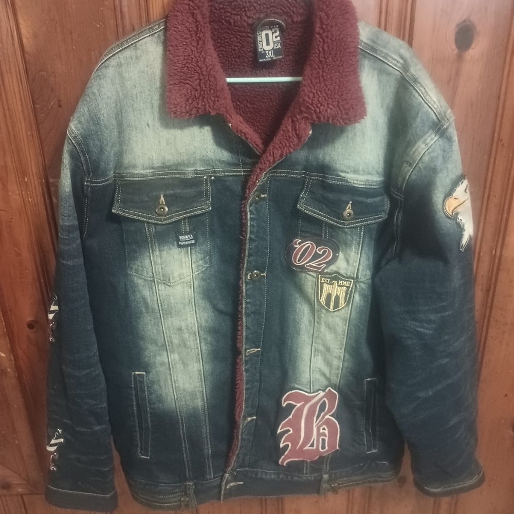 Bornfly men's 3XL denim winter jacket